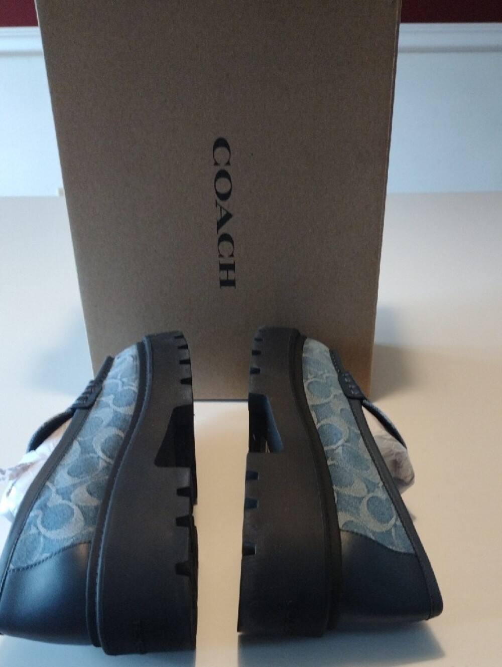 COACH Womens Denim Signature Penny Loafers. Pre-owned, Excellent Condition. - Picture 4 of 7